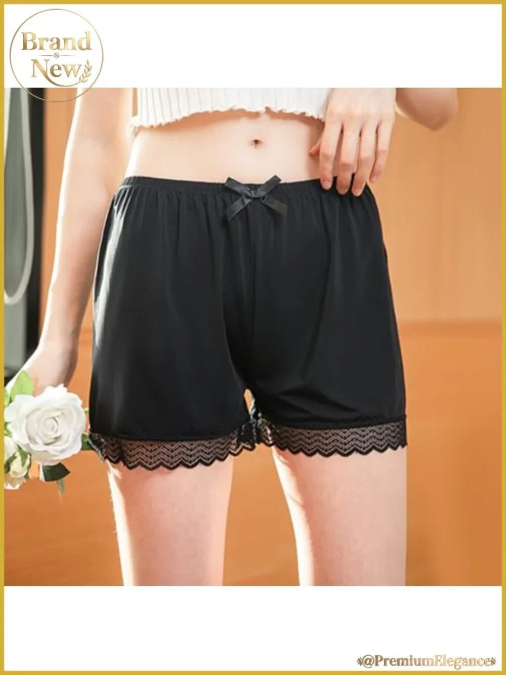 3 Pack Women's Half Slip Shorts for Under Dresses Lace Trim Satin Pettipants